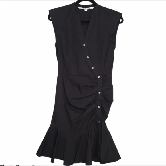 Veronica Beard Ruched Dress Black Size 2 - Picture 5 of 5